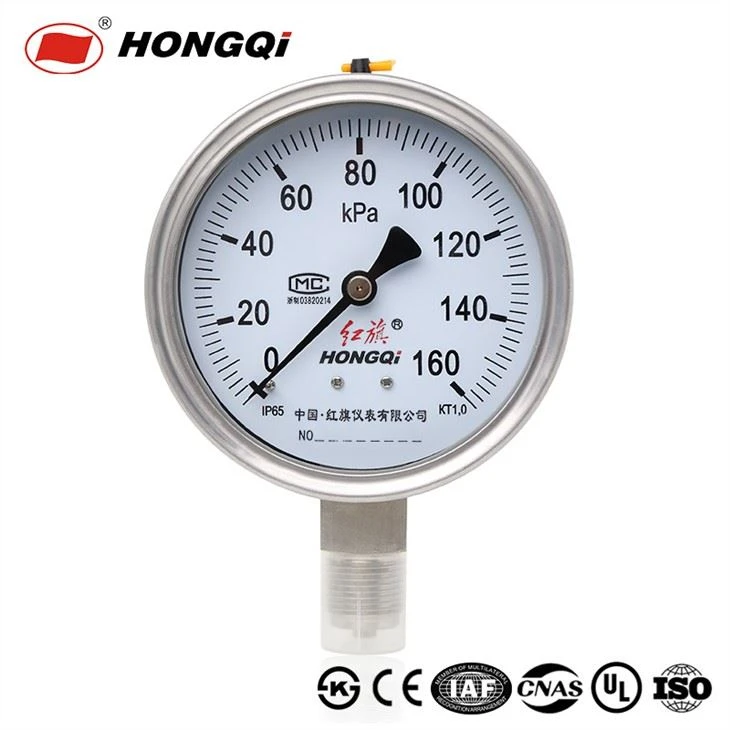 100 mm Manometer aus Edelstahl, mit Glycerin gefülltes Manometer