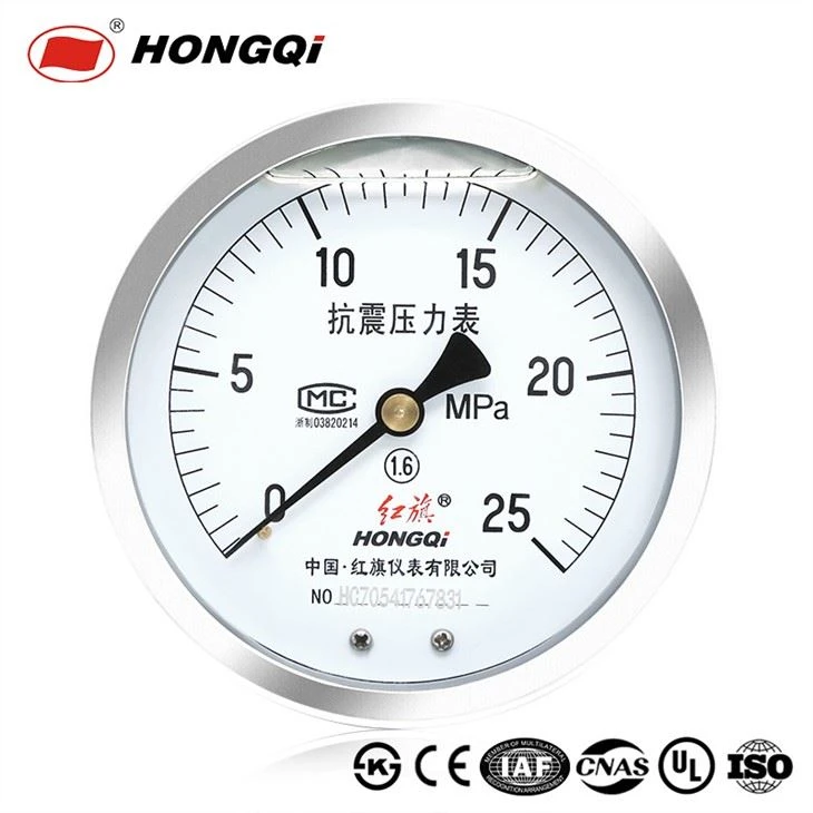 Hongqi Ytn-100 mm wasser-/rüttelsicheres Manometer mit axialer Richtung