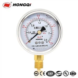 Hongqi 60mm Manometer radiale Richtung Edelstahl Gehäuse 0-160psi / 0-2.4mpa